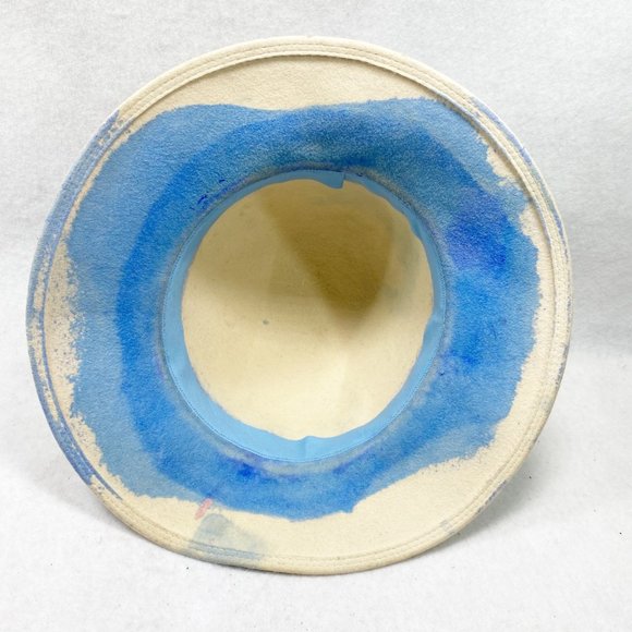 Custom Handmade Cream Pastel Tie-Dye Wool Rancher main image 10